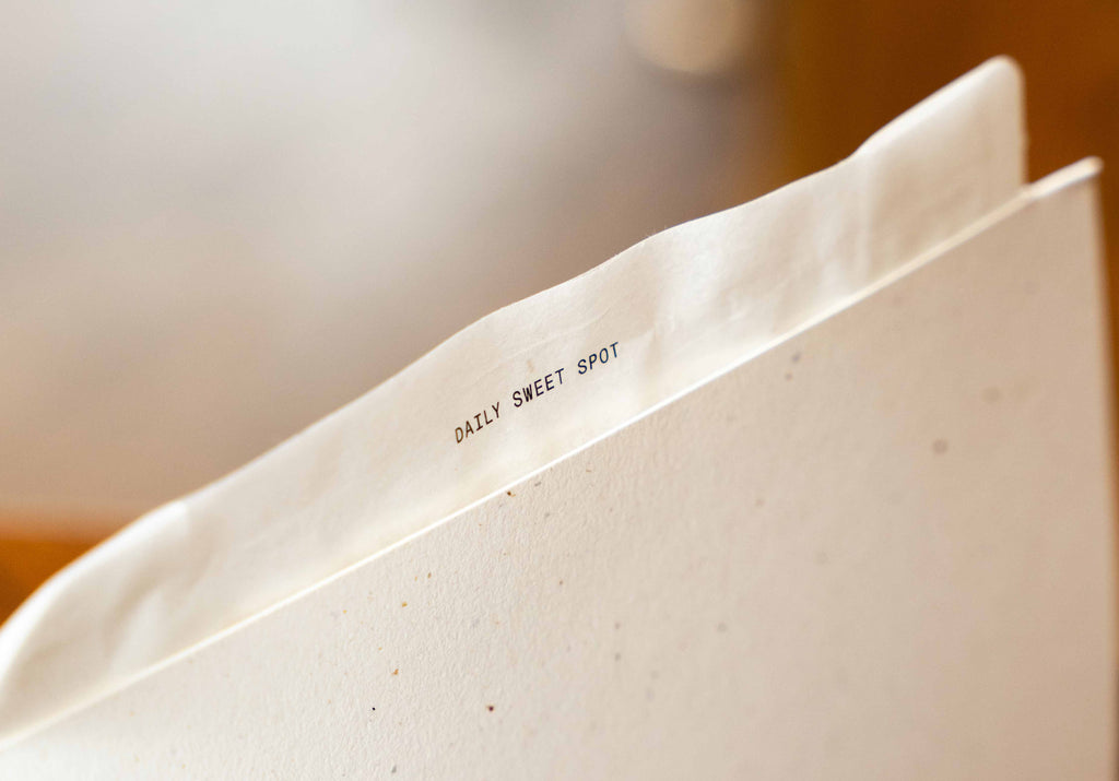 Close-up of a Pattern Coffee 250 gram bag with 'DAILY SWEET SPOT' at the back